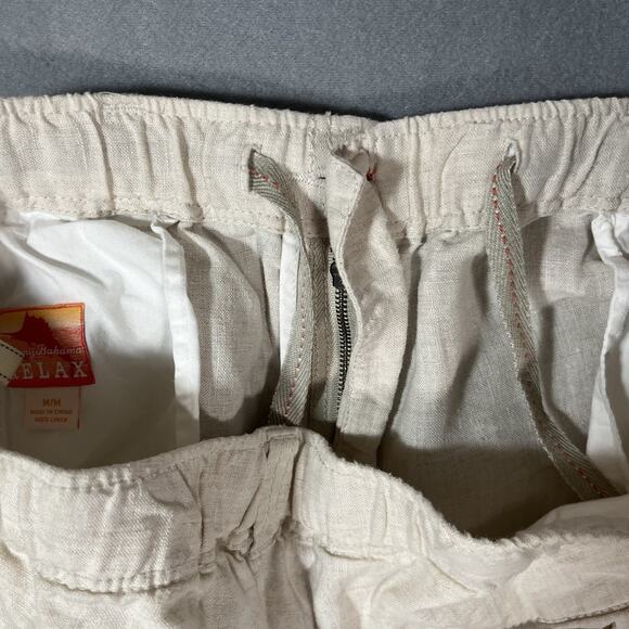 Tommy Bahama Womens Relax Fit Linen Pants M Beige Straight Leg High‎ Rise Woven - Picture 11 of 12